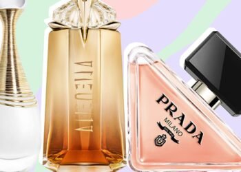 L’image peut contenir : cosmétiques, bouteille et parfum