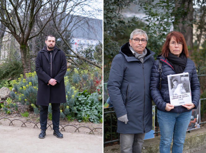 A gauche, Matthieu Lépine, il a contribué à créer le Collectif Famille : stop à la mort au travail. A droite, Frédéric et Valérie, les parents de Jérémy, 21 ans, décédé il y a deux ans lors d'un stage qu'il effectuait sur un chantier.