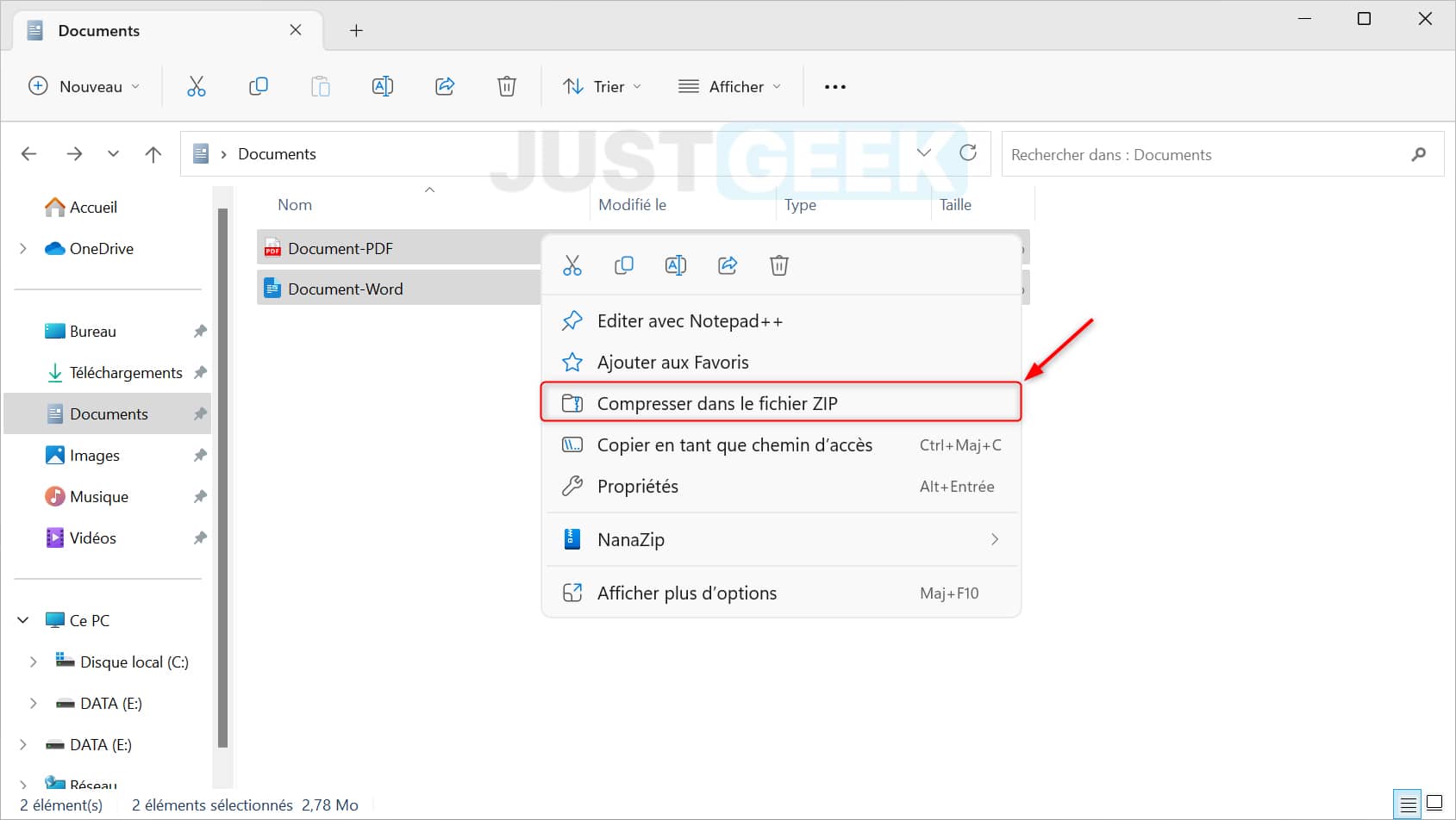 Compresser plusieurs fichiers sur Windows 11 sans logiciel tiers