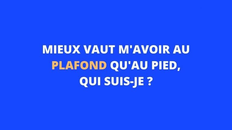 Mieux vaut m'avoir au plafond qu'au pied, qui suis-je ? – Thebuzzly