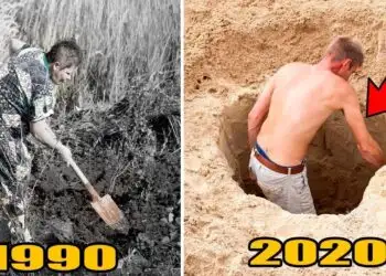 Thirty years later, he can't stop crying when he finds what his mother buried in the garden