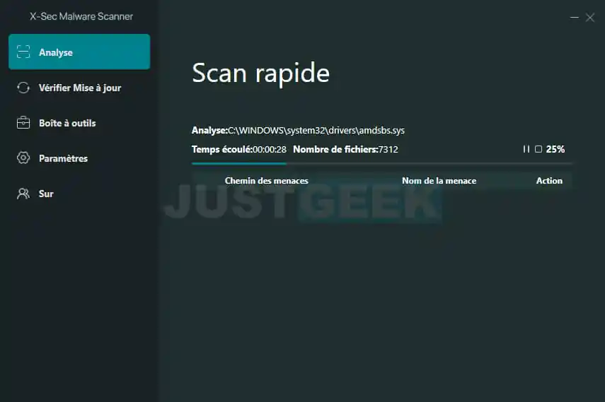 Analyse rapide X-Sec Malware Scanner