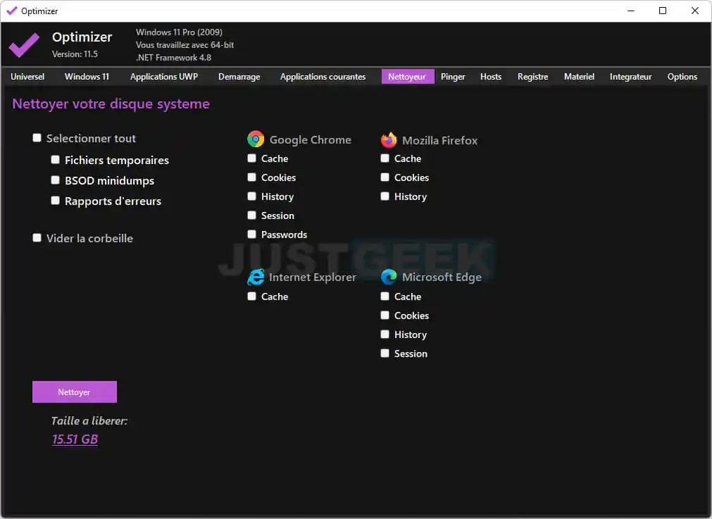 Nettoyer son PC avec Optimizer
