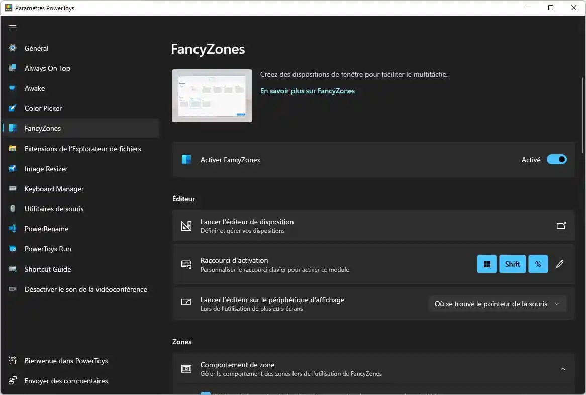 FancyZones : PowerToys Windows 11/10