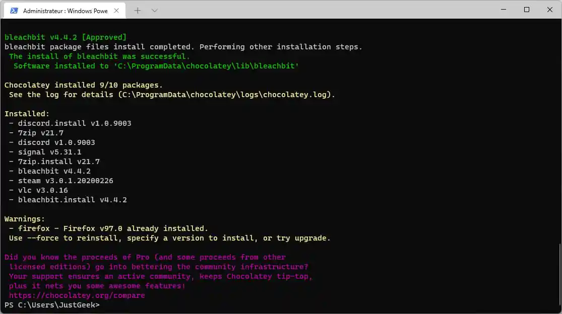 Installer plusieurs programmes en même temps sous Windows
