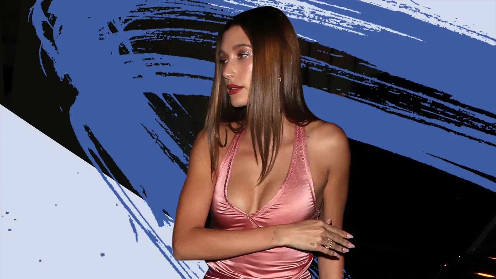 L’image contient peut-être : vêtements, vêtements, robe de soirée, mode, robe, humain, personne et Hailey Baldwin