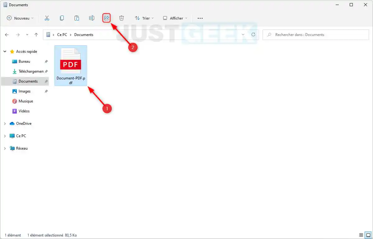 Transférer un fichier avec partage à proximité sur Windows 11