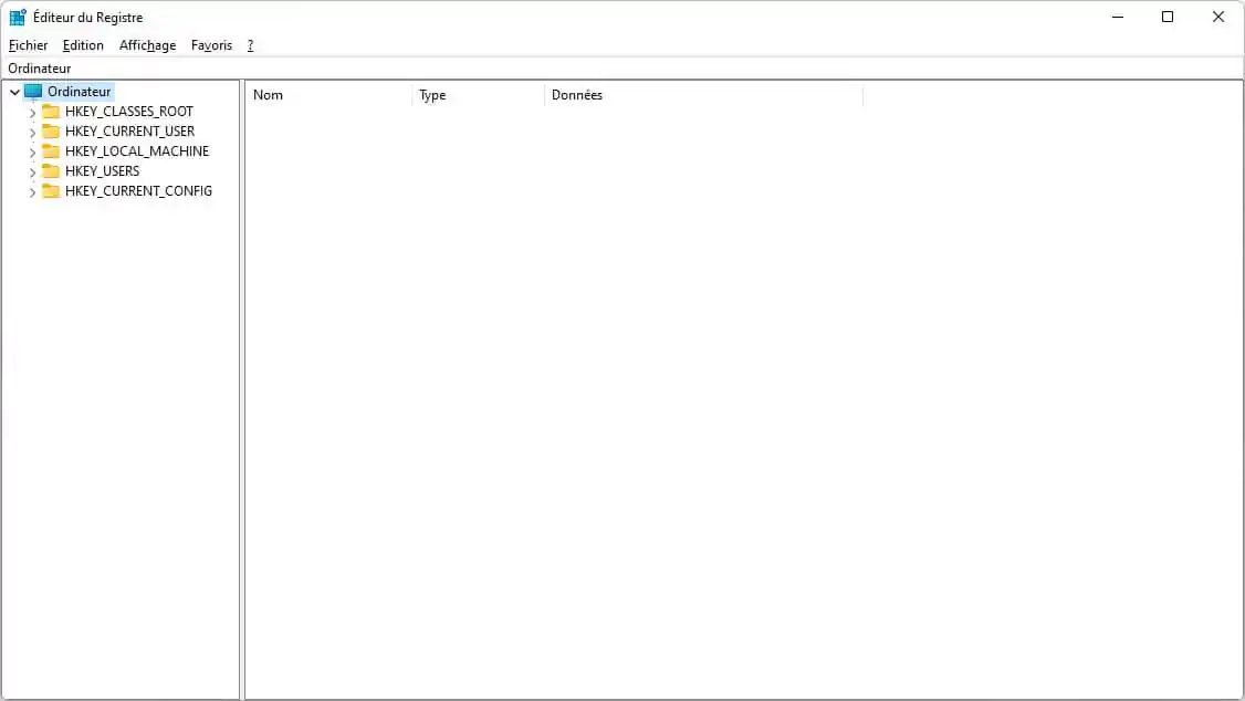 Éditeur du Registre Windows 11
