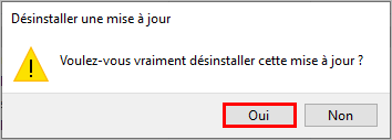 Désinstaller une mise à jour (cumulative) de qualité sur Windows 10