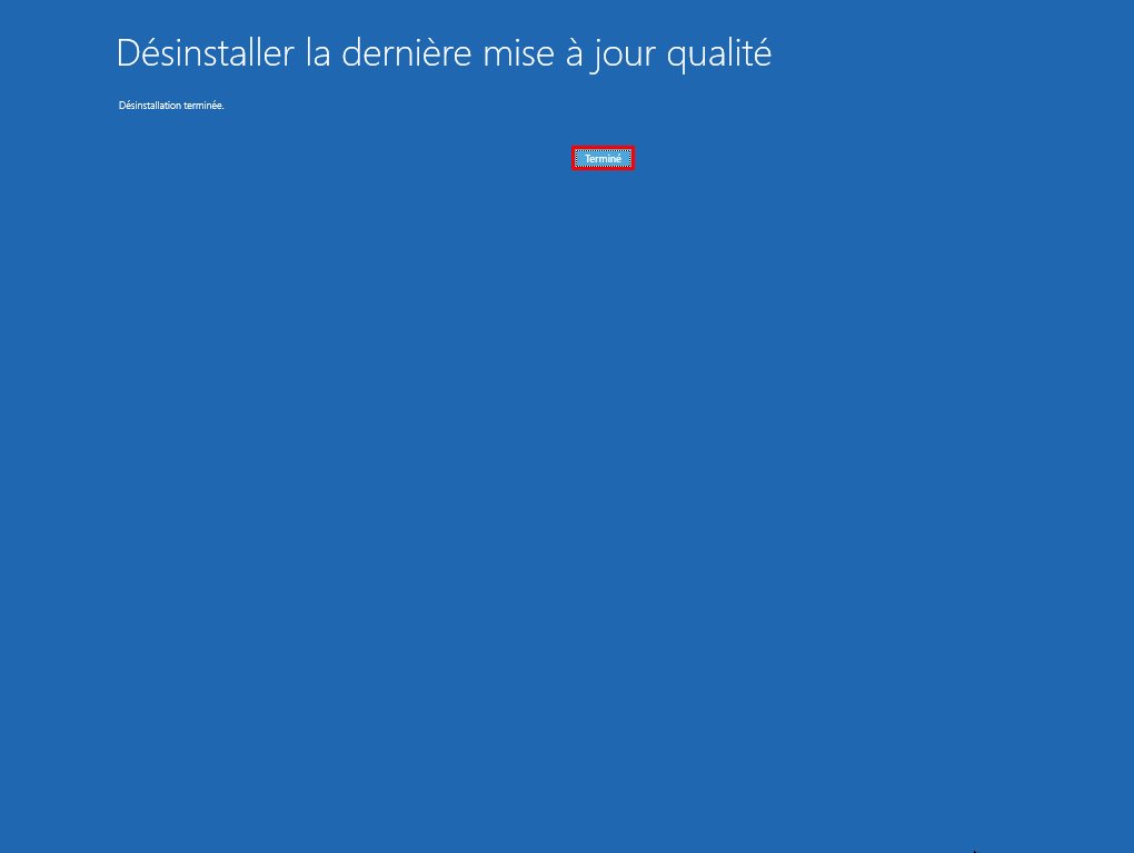 Désinstaller une mise à jour (cumulative) de qualité sur Windows 10