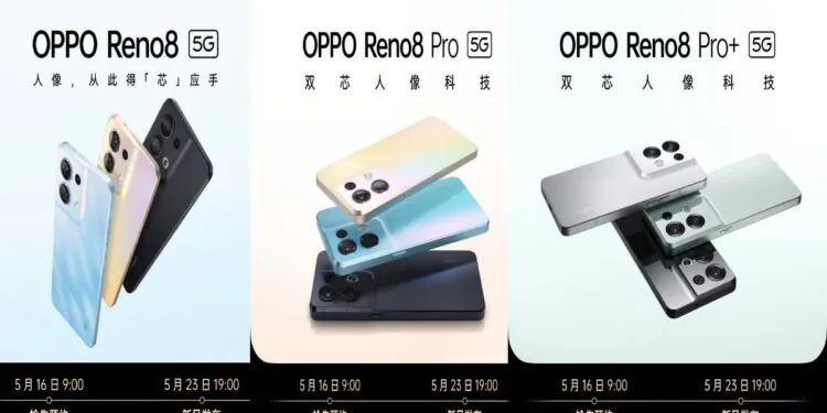 Oppo Reno 8 Series Listed on Official China Website, Reno 8 Pro+ Design Captured in Hands-On Video