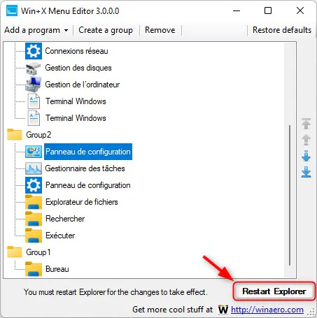 Comment personnaliser le menu Quick Link (Win+X) dans Windows 11 ?