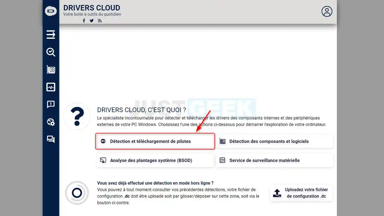 Mettre à jour les pilotes avec le logiciel DriversCloud