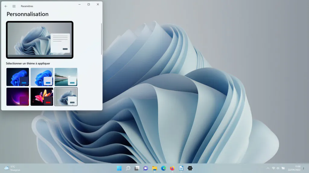 Windows 11 Changer de thème - Débit