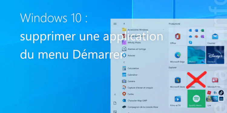 supprimer une application du menu démarrer