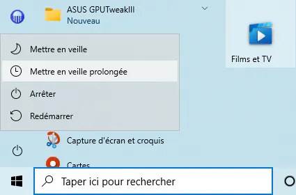 Activer l'hibernation de Windows