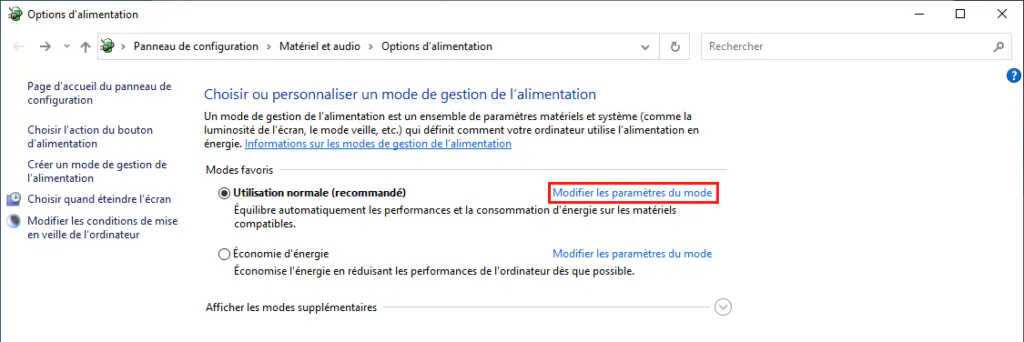 Activer l'hibernation de Windows