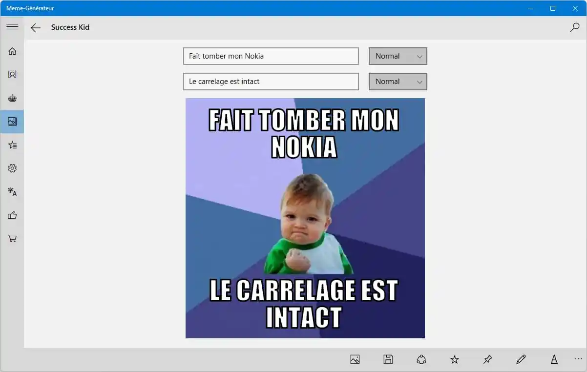 une application gratuite pour créer des mèmes sur Windows