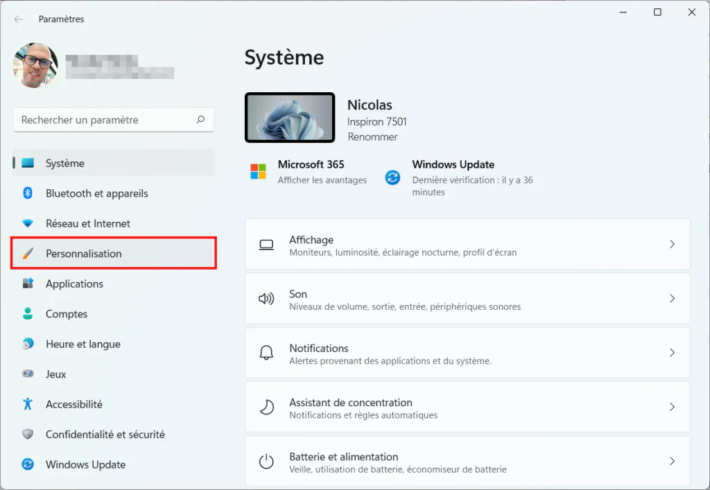 Windows 11 Changer de thème - Personnalisation des paramètres