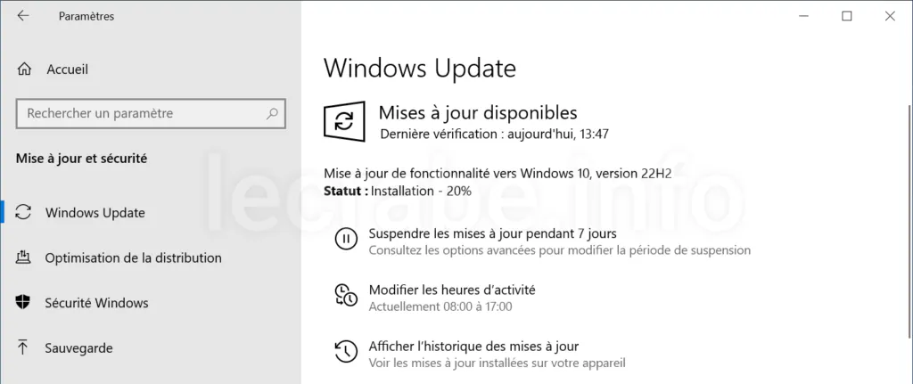 Comment téléchargez et installez Windows 10 22H2