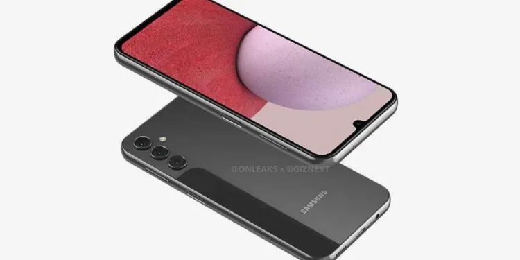 Rendus du Samsung Galaxy A14, fuite des spécifications; Incliné pour obtenir la configuration de la triple caméra arrière