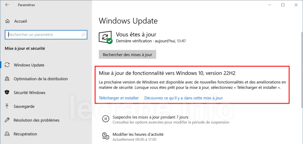 Comment téléchargez et installez Windows 10 22H2