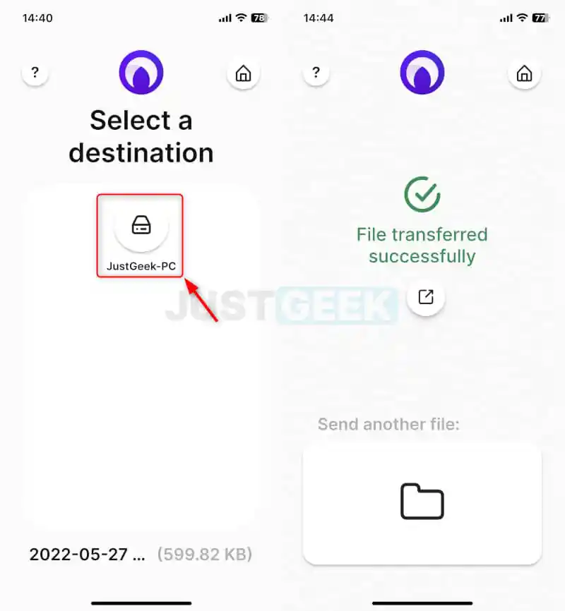 Transférer des fichiers entre appareils avec Hop