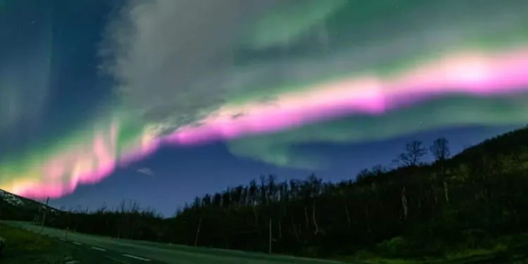 1668367105 Aurores Boreales Roses Tres Rares Observees En Norvege Un