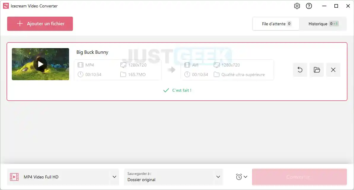Convertir une vidéo dans un autre format avec Icecream Video Converter