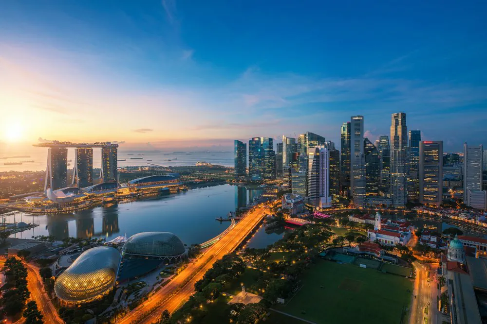 Bâtiment, Atmosphère, Journée, Tombée de la nuit, Singapour Skyline, Eau, Sky, Gratte-ciel, Nuage, Monde, Rémanence