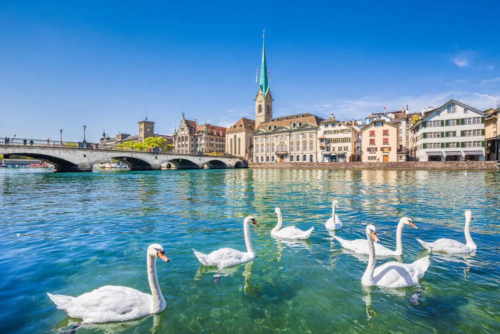 Zürich, Journée, Bâtiment, Fond azur, Ressources en eau, Sky, Plante, Eau, Nuage, Bleu, Oiseau