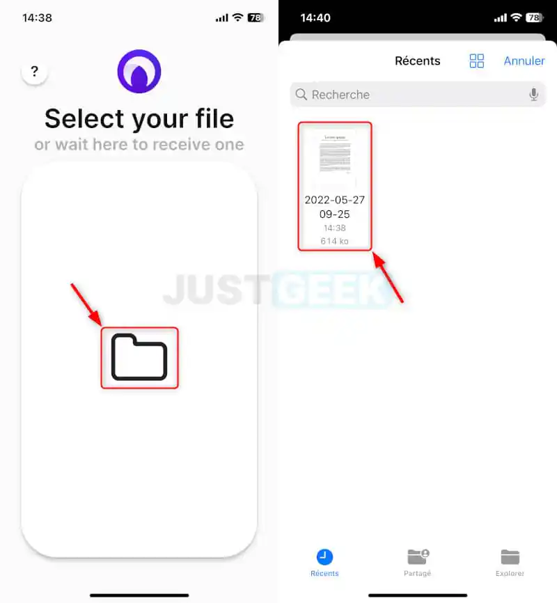 Transférer des fichiers entre appareils avec Hop
