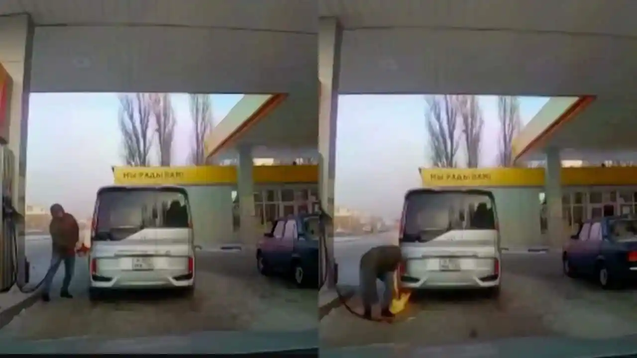 Un homme met le feu à sa voiture dans une station-service (vidéo)