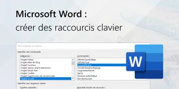 créer un nouveau raccourci clavier