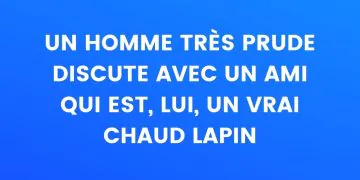 un homme très prude discute avec son ami qui est un lapin chaud