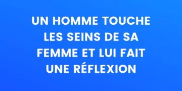 un homme touche le sein de sa femme et lui fait un reflet