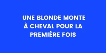 Une blonde monte à cheval pour la première fois