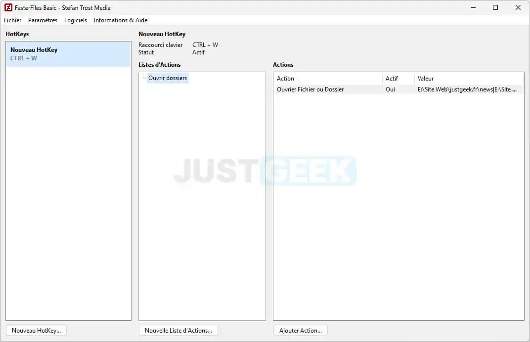 effectuer plusieurs actions avec un seul raccourci clavier