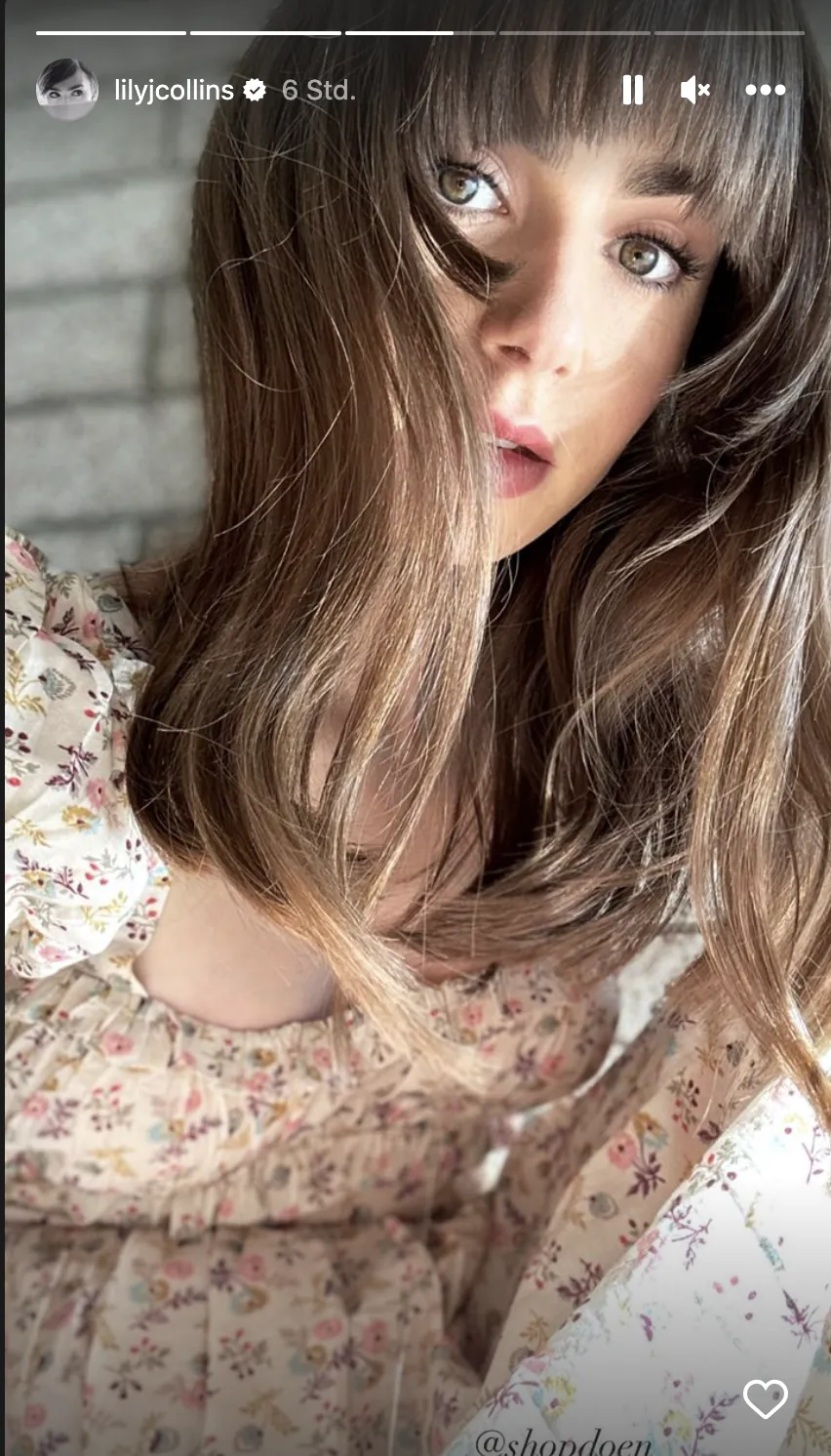 Image de l'histoire Instagram de Lily Collins