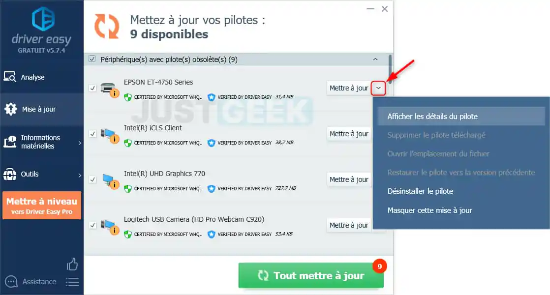 mettez à jour facilement vos pilotes Windows