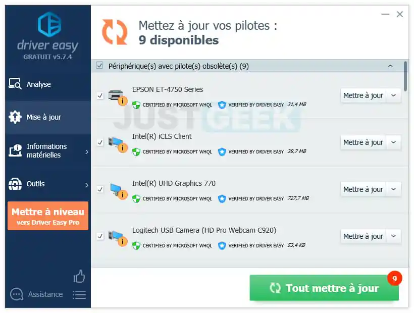mettez à jour facilement vos pilotes Windows