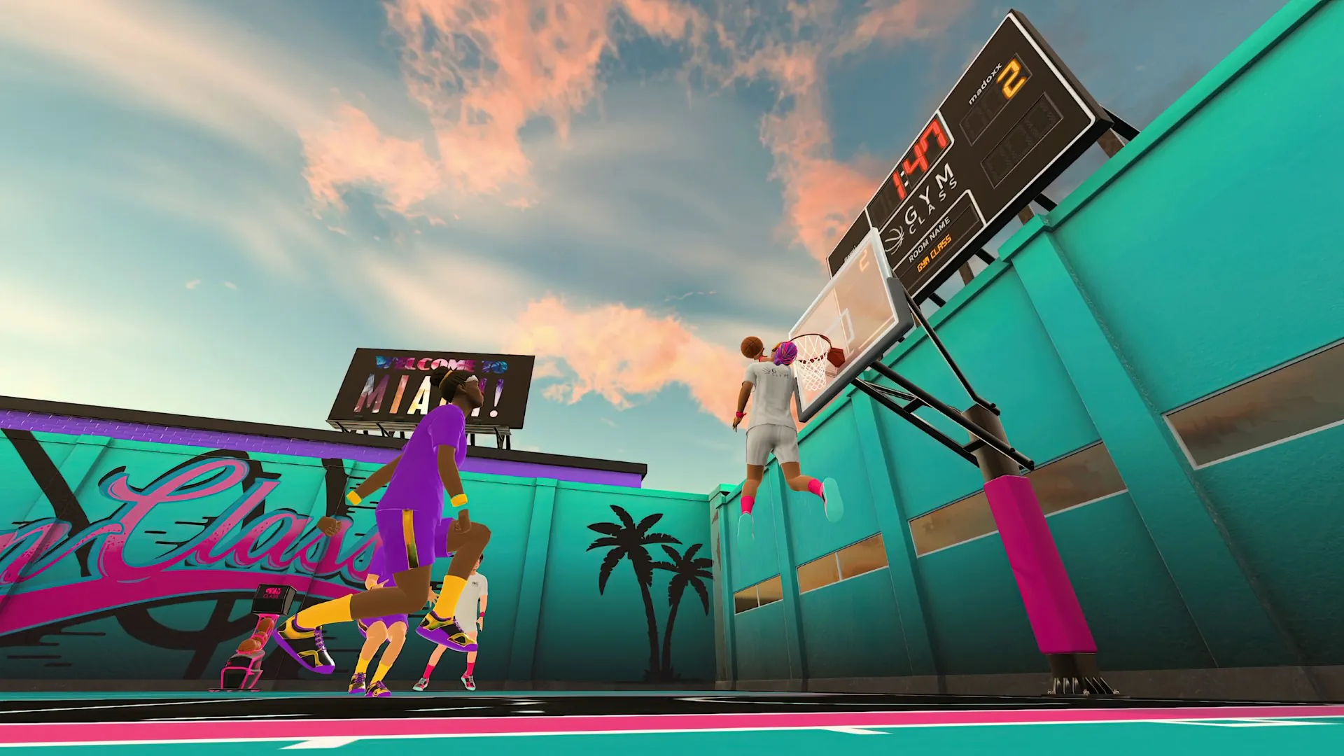 Une capture d'écran de Gym Class Basketball VR.