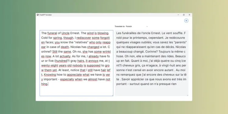 Traduire du texte avec ChatGPT Translator