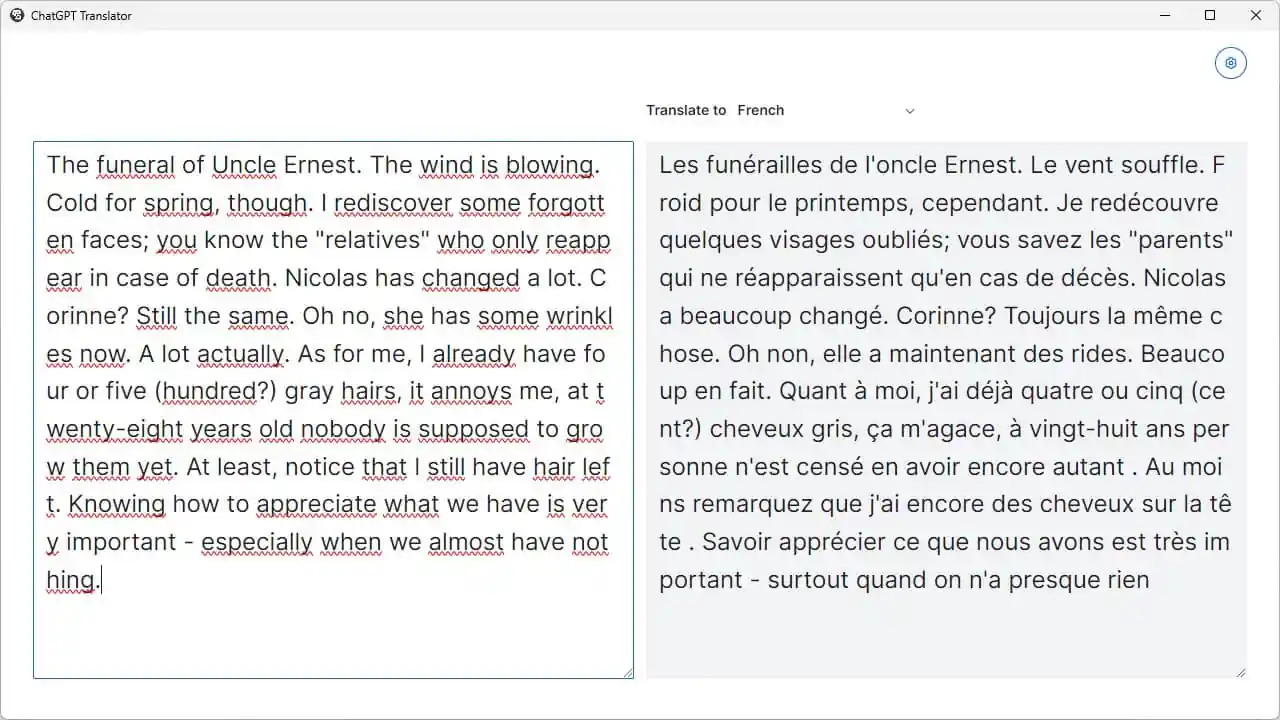 Traduire du texte avec ChatGPT Translator
