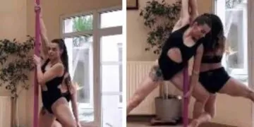 Une ancienne candidate de télé-réalité fait une démo de pole dance en string dans un Ehpad !