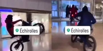 Rodéo urbain dans un centre commercial au milieu des clients : les images sont choquantes