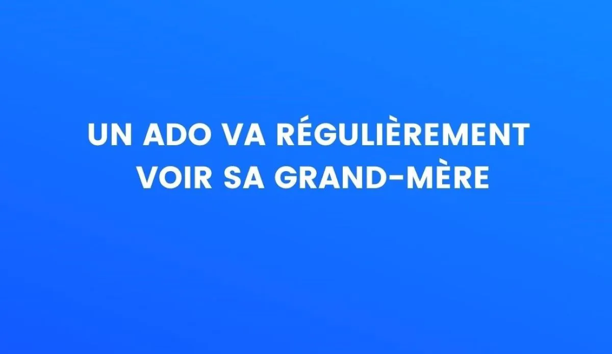 Un adolescent va régulièrement voir sa grand-mère