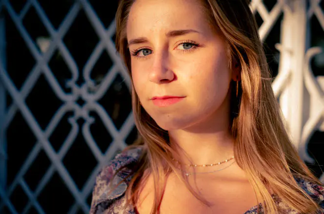 Madeleine Bourguet, 18 ans, étudiante en droit français à l'université Complutense de Madrid, dans le cadre d'un échange avec la Sorbonne, le 23 avril 2023.