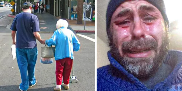 Homeless Man Helps Old Lady Carry Groceries Home, Next Day Learns Store Owner Is Looking For Him