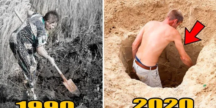 Thirty years later, he can't stop crying when he finds what his mother buried in the garden